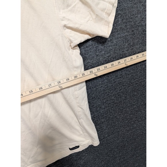 The Museum Mens XL Cream Graphic T-Shirt Orange Ringer Neck Winged Guitar Logo - Picture 4 of 7